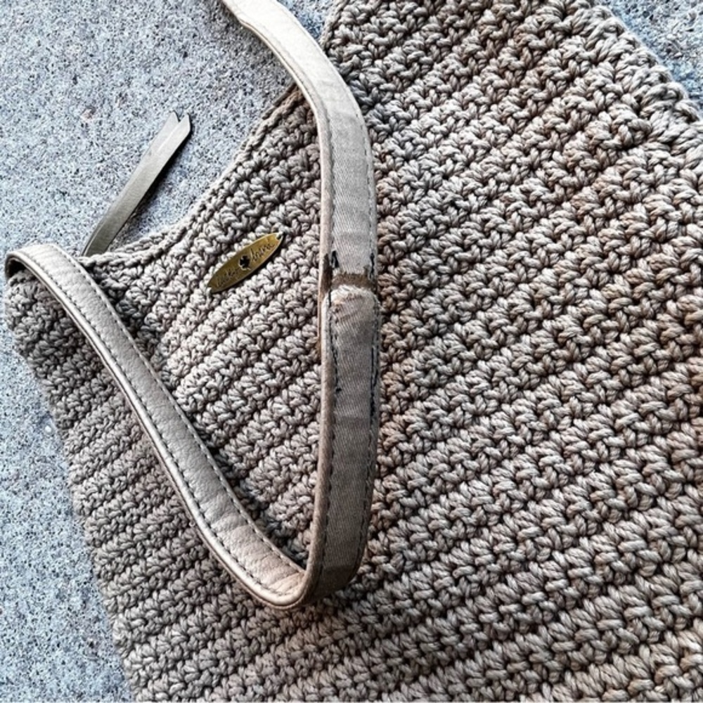 Lucky Brand Hobo‎ Bag Natural Cotton Slouchy Hippie Purse Tassel Indie Satchel - Picture 9 of 12